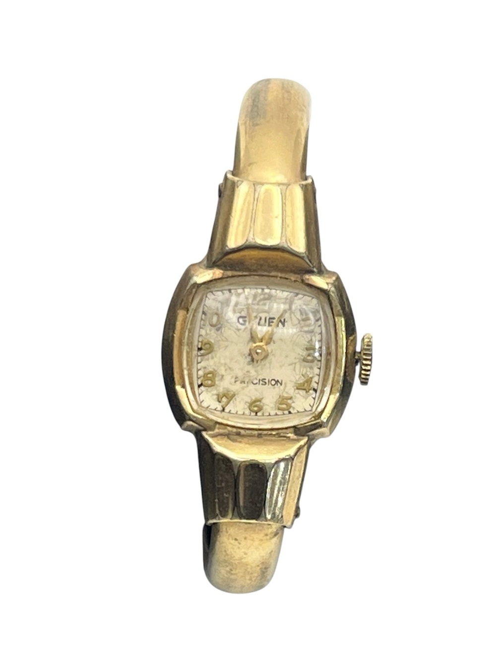 10k gold filled Gruen mechanical bangle bracelet style watch vintage NOT working